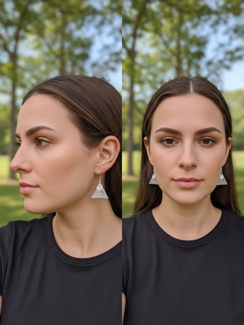 Mountain Polymer Clay Sterling Silver Drop Earrings